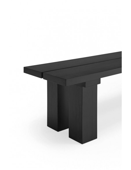 TEULAT BANCO mediterráneo BANDA 260, MADERA NATURAL NEGRO.