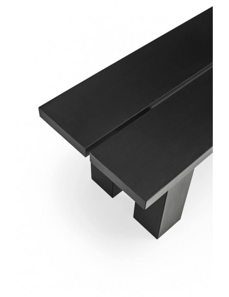 TEULAT BANCO mediterráneo BANDA 260, MADERA NATURAL NEGRO.