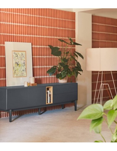 TEULAT MUEBLE TV CORVO 180x40, GRIS ANTRACITA