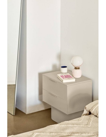 Mesa de cabeceira minimalista Teulat TOTEM 50x35, MDF cor areia.