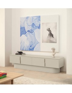 Teulat Mueble de TV TOTEM 200x45. MDF lacado color arena. 2