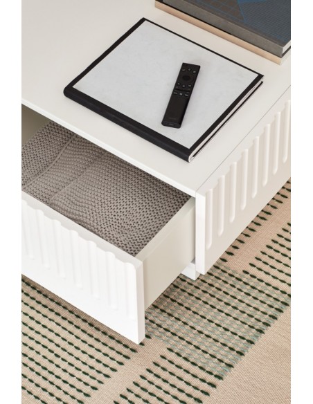 TEULAT mesa de café DORIC 110X60 com Gavetas, Branco