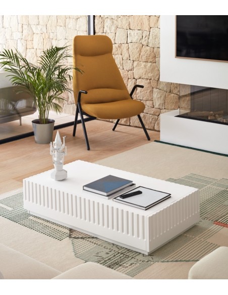 TEULAT mesa de café DORIC 110X60 com Gavetas, Branco