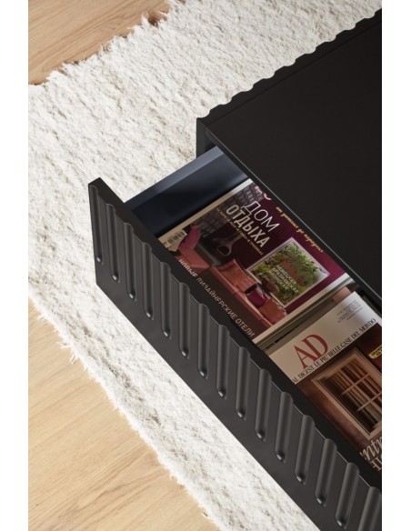 TEULAT mesa de café DORIC 110X60 com gavetas, preto