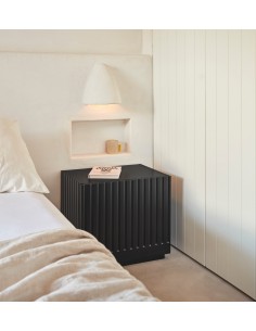 Teulat mesita minimalista DORIC 52x38, MDF lacado negro... 2