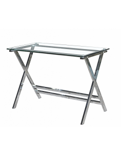 Mesa de escritorio ELFO 110x55, cromada, cristal templado 2