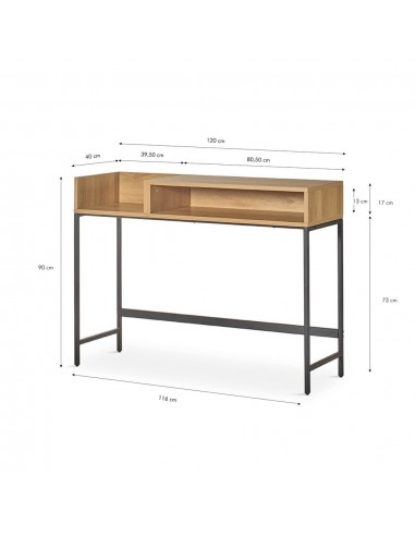 Consola recibidor OMGA 120x40, madera natural y...