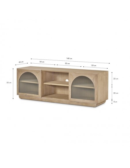 Mueble TV CATANIA 160 x 45, madera natural.