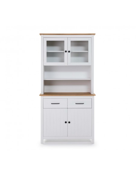 Buffet Mediterrâneo MIRANDA 90 x 180, madeira de pinho encerada e BRANCO