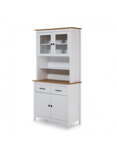 Buffet Mediterrâneo MIRANDA 90 x 180, madeira de pinho encerada e BRANCO
