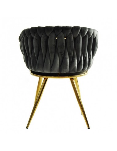 Silla con brazos GIO, metal cromado dorado,...