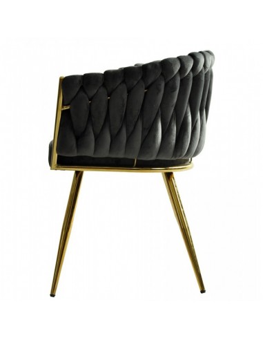 Silla con brazos GIO, metal cromado dorado,...