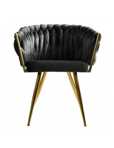 Silla con brazos GIO, metal cromado dorado, tapizado... 2