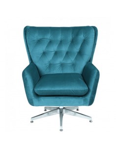 copy of Poltrona giratória KODY em veludo turquesa e... 2