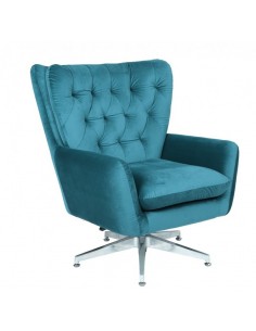 copy of Poltrona giratória KODY em veludo turquesa e...