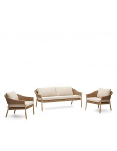 Conjunto de jardim empilhável Pola, sofá de 2 lugares e 2...