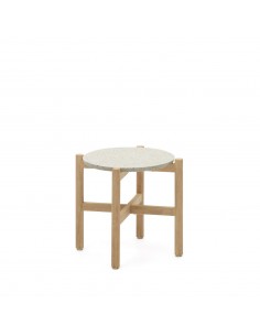 Mesa auxiliar Pola de cemento y madera maciza de...