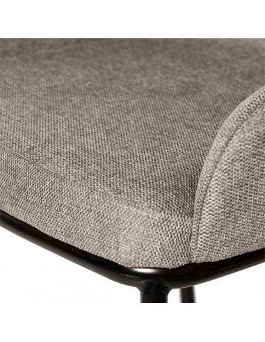 Taburete bajo MILTON 65, tejido taupe y metal...