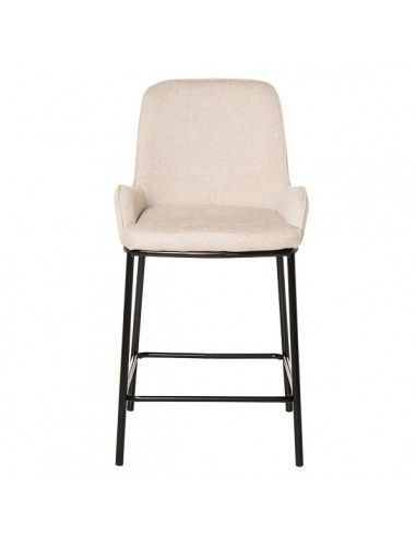 Taburete bajo MILTON 65, tejido beige y patas...