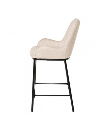 Taburete bajo MILTON 65, tejido beige y patas...