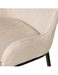 Taburete bajo MILTON 65, tejido beige y patas de metal 2