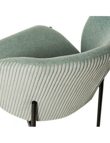 Silla de comedor FAINA tejido menta y patas...