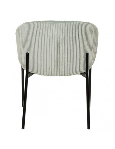 Silla de comedor FAINA tejido menta y patas metal negro.