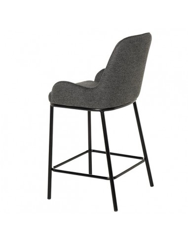 Taburete bajo MILTON 65, tejido gris oscuro y...