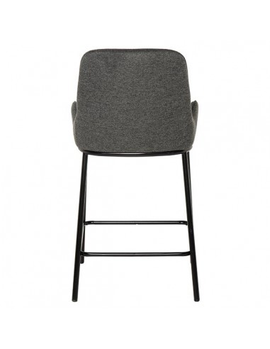 Banqueta baixa MILTON, tecido cinza escuro e...