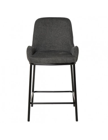 Taburete bajo MILTON 65, tejido gris oscuro y...