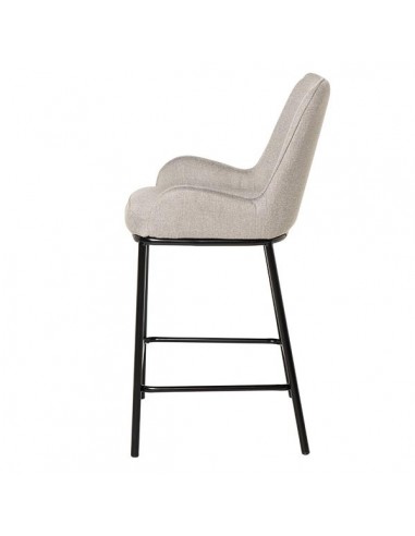 Taburete bajo MILTON 65, tejido gris claro y...