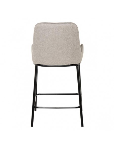 copy of Banqueta baixa MILTON, tecido cinza e metal preto.