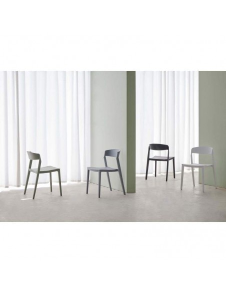 SILLA exterior ADELYN apilable, POLIPROPILENO MENTA.