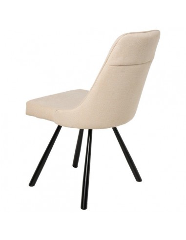 Silla para comedor Danica tejido beige y metal...