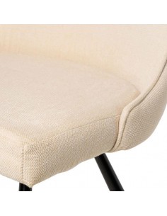 Silla para comedor Danica tejido beige y metal negro. 2