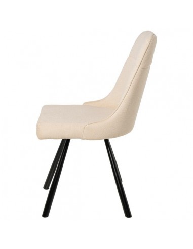 Silla para comedor Danica tejido beige y metal...