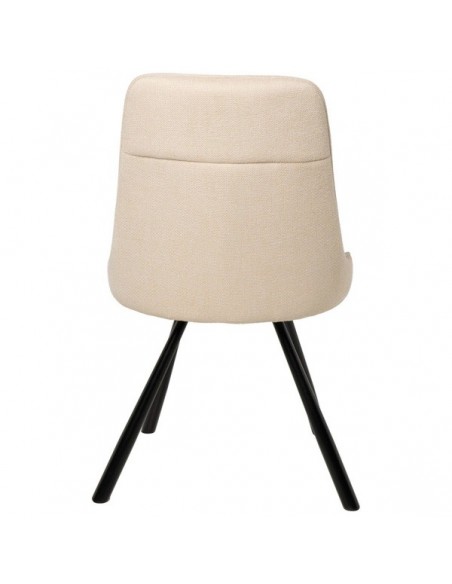 Silla para comedor Danica tejido beige y metal negro.