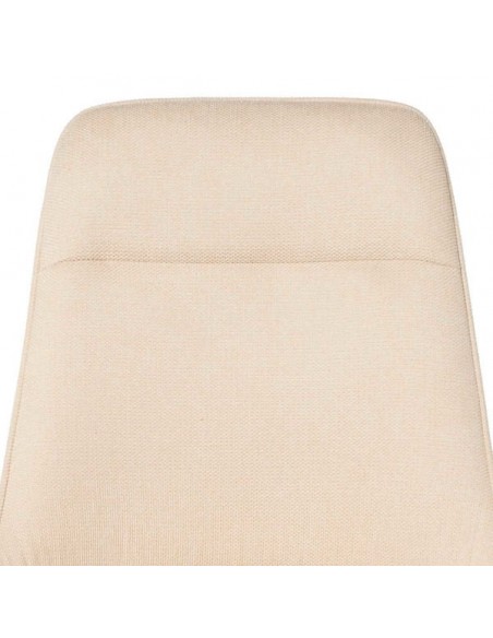 Silla para comedor Danica tejido beige y metal negro.