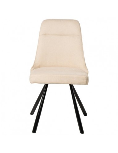 Silla para comedor Danica tejido beige y metal...
