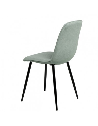 Silla MARLEEN tapizada en tela menta y patas de...