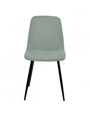 Silla MARLEEN tapizada en tela menta y patas de...