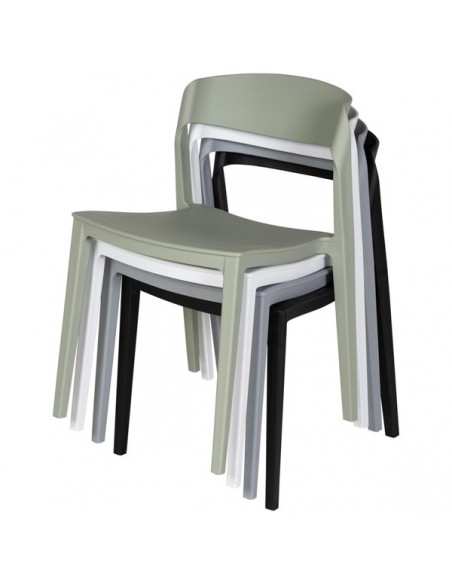 SILLA exterior ADELYN apilable, POLIPROPILENO MENTA.