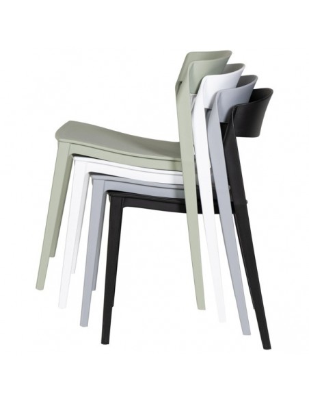 SILLA exterior ADELYN apilable, POLIPROPILENO MENTA.