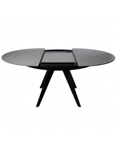 Mesa extensible redonda LUNA 130 (180), porcelánico gris... 2