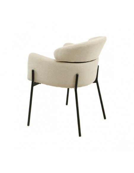 Silla con brazos SALLY de tejido Tango y acero en negro.