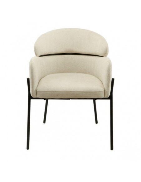 Silla con brazos SALLY de tejido Tango y acero en negro.