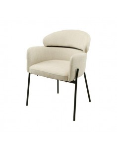 Silla con brazos SALLY de tejido Tango y acero en negro.