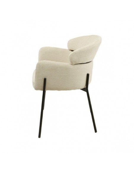 Silla con brazos SALLY de tejido Tango y acero en negro.