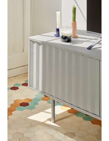 Teulat gabinete TV Sierra 180x40, lacado cinza e carvalho