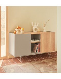 Teulat aparador OTTO 130 x 45. MDF arena y roble, base... 2